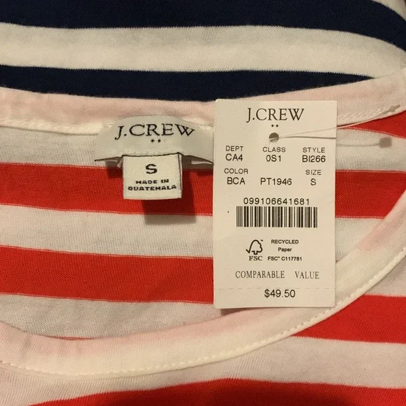 NWT J Crew Colorblock T Shirt Dress - Picture 2 of 4